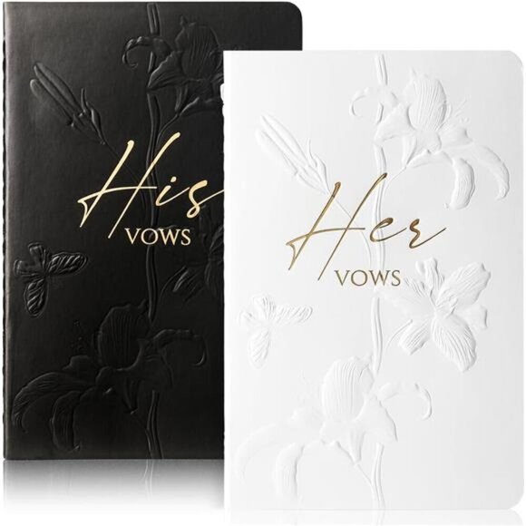 His & Her Wedding Vow Books – Elegant Embossed Set for Couples Wedding His & Her - Picture 1 of 6